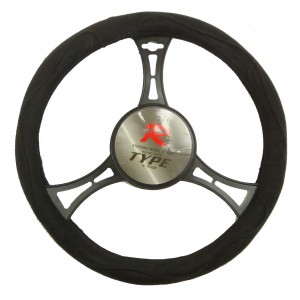 T12065 - Steering wheel cover with structured surface, velour touch