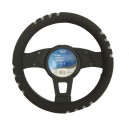 T12071 - Steering wheel cover, black-grey, spoungy