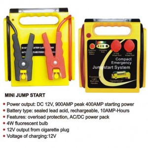 T14005 - Compact jumpstart system with lamp, 12V DC, 900 A